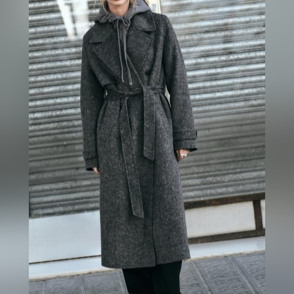 Zara Jackets & Blazers - Zara Gray Belted Coat
